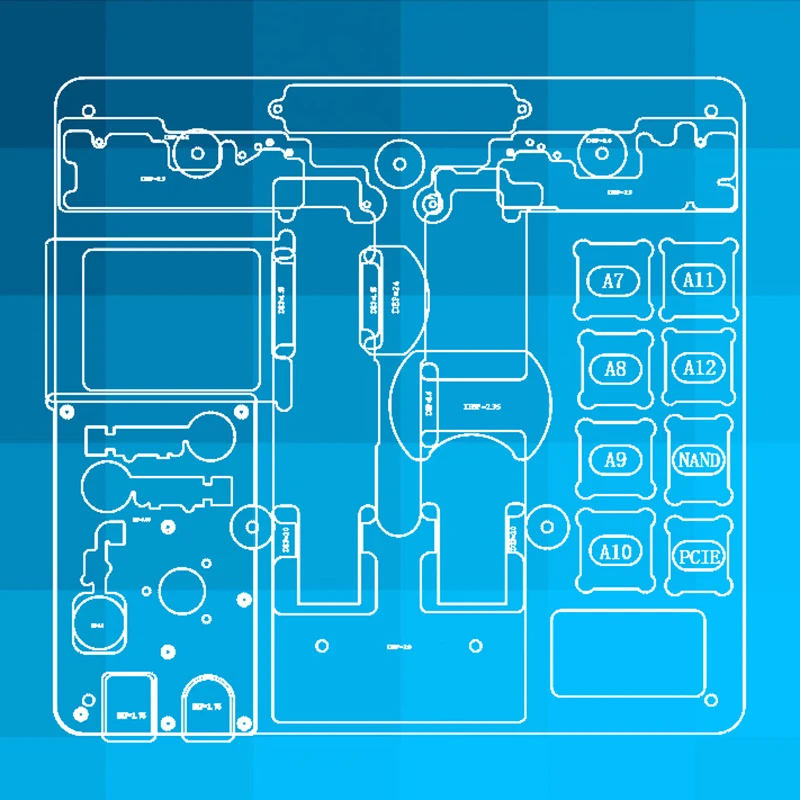 Монтажная плата PCB Держатель джиг приспособление для iPhone XR/8 P/8/7 P/7/6SP/6 S/SE/6 P/6/5S/5 материнская плата A7-A12 NAND PCIE телефон инструменты для ремонта