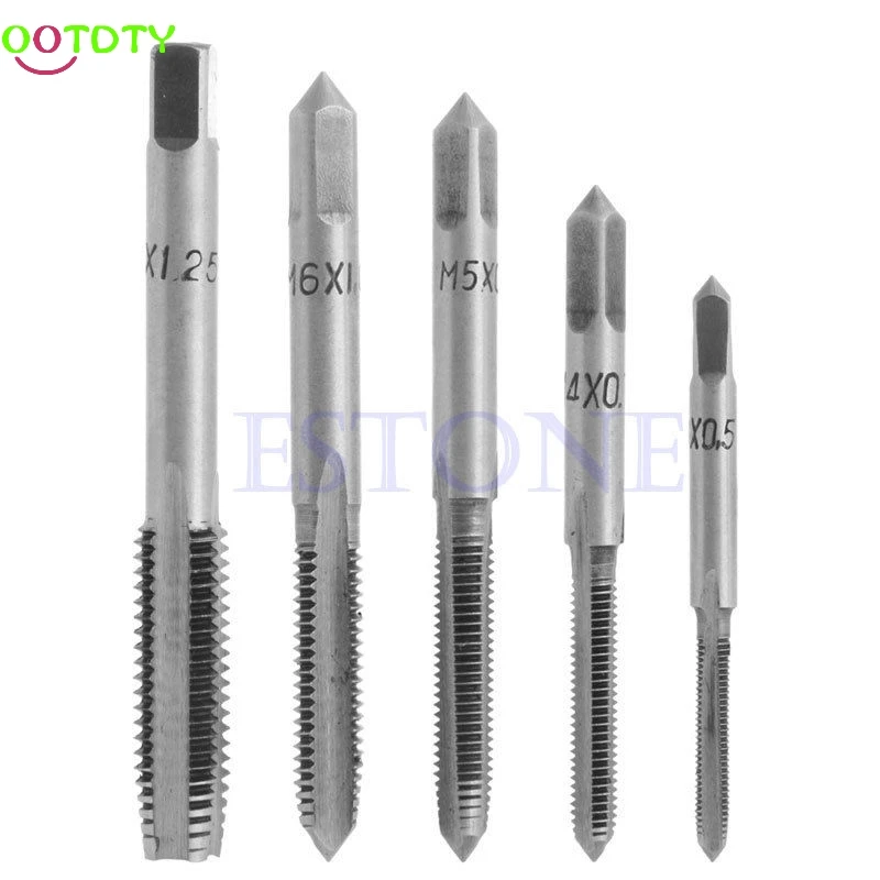

5Pcs/Set HSS hine Hand Screw Thread Metric Plug Tap Drill Kit M3 M4 M5 M6 M8 828 Promotion