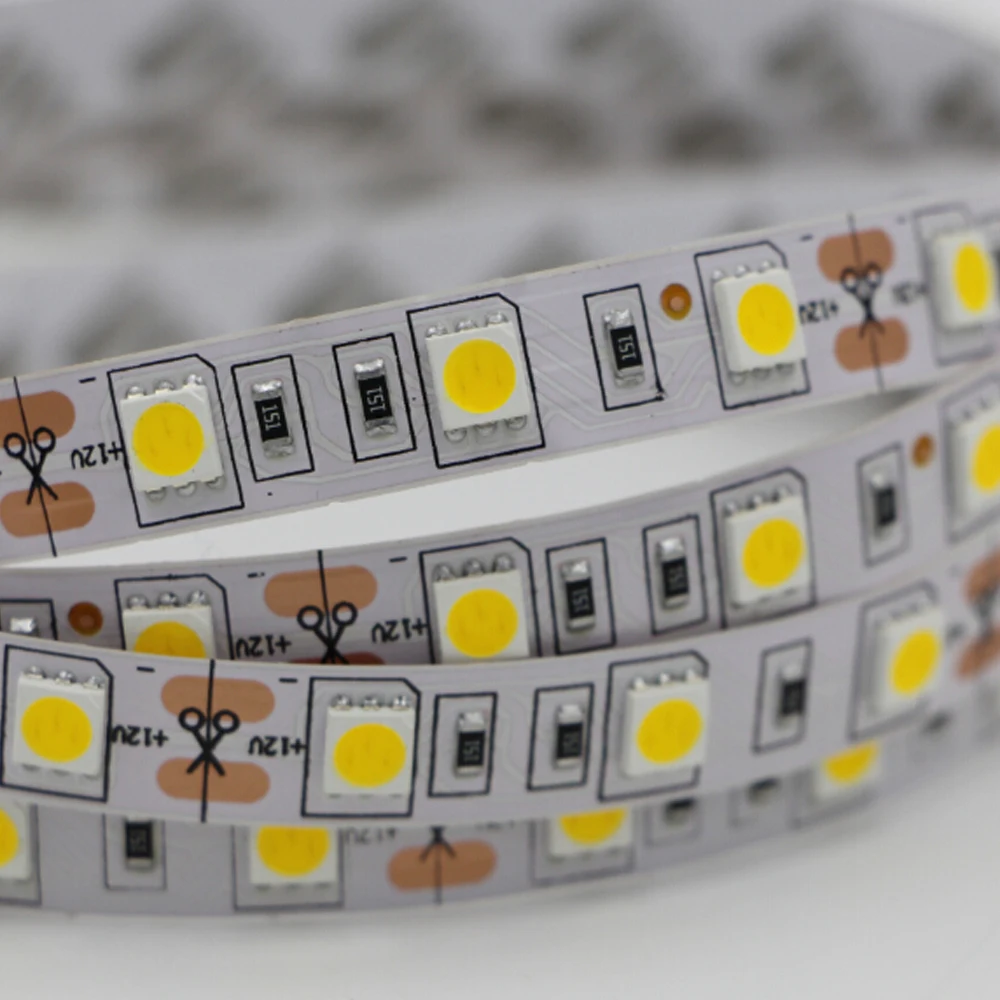 DC12V DC24V Светодиодная лента 5050 SMD 5 м 300led 60led/м гибкая светодиодная