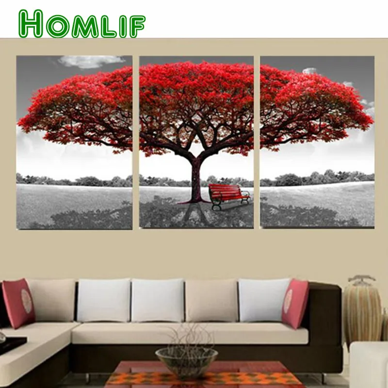 

5d DIY Diamond Painting Red Tree Landscape Cross Stitch Room Decor full round/square 3d diy Diamond Embroidery Rhinestone gifts