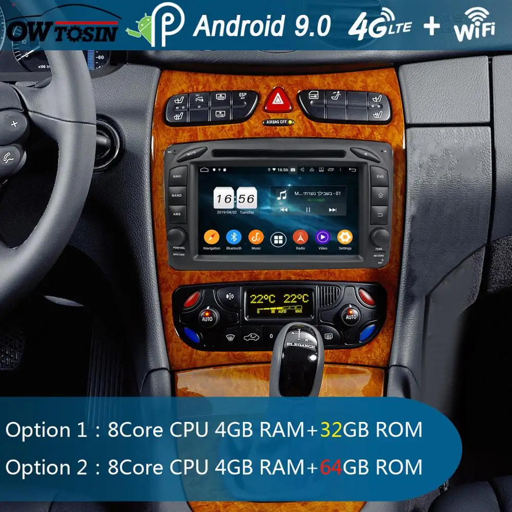 Best 7"IPS Android 9.0 8Core 4G+64G Car DVD Player For Mercedes Benz W203 209 CLK ML W168 Viano Vito W463 GPS Radio CarPlay Parrot BT 1