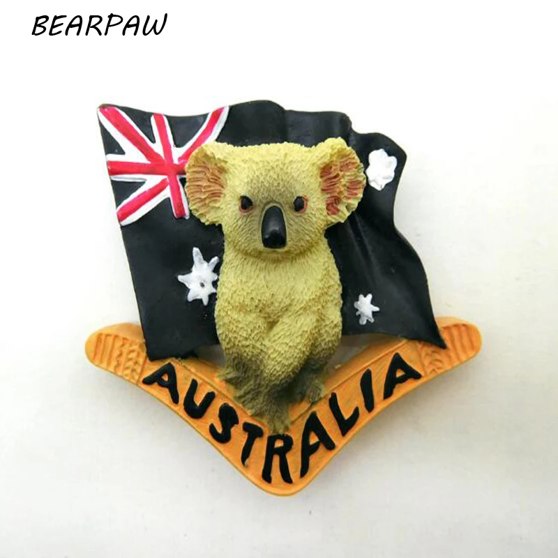 1Pcs/set 3D High Quality Handmade Fridge Cute Koala Australian Flag and Country Creative
