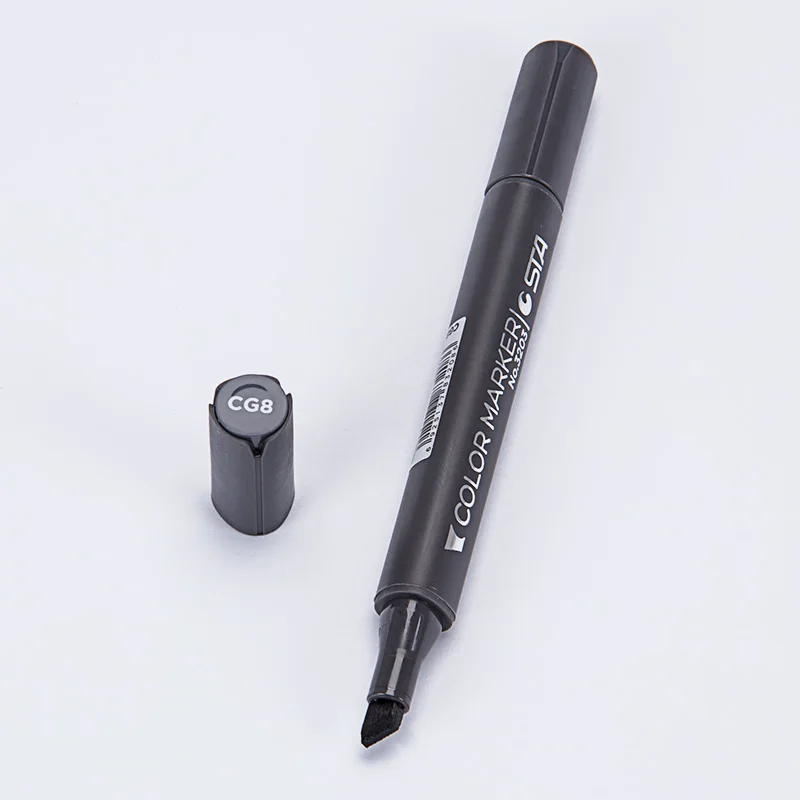 STA 1 шт., двуглавый набор маркеров для художника, манга, дизайн, школьный рисунок, эскиз, маркеры, ручка, художественные принадлежности - Цвет: STA3203-WG4
