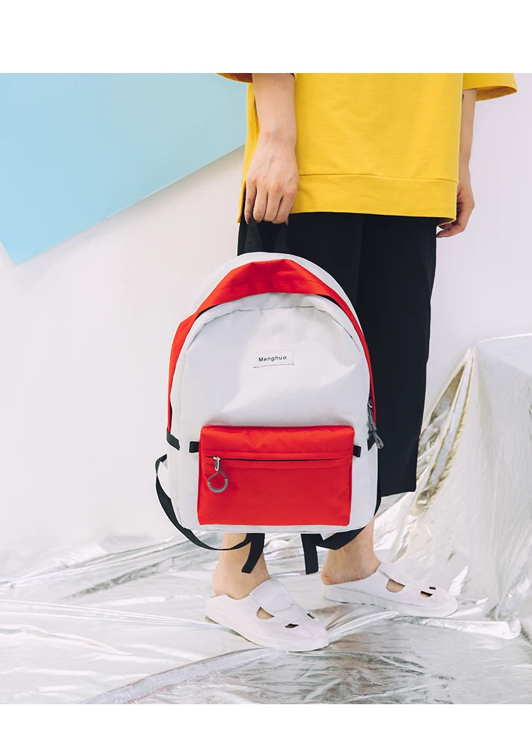 Menghuo Brand New Patchwork Women Backpacks Canvas Backpack Girls Rucksack School Backpacks for College Student Mochila Feminina (11)