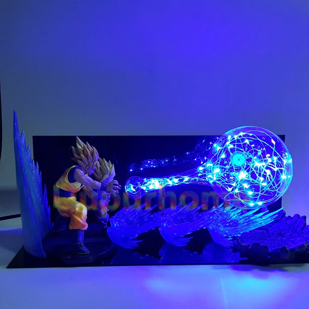 Dragon Ball Z настольная лампа Сон Гоку отец Сын Гохан камехамеха Led ночные огни аниме Dragon Ball Супер Saiyan освещения