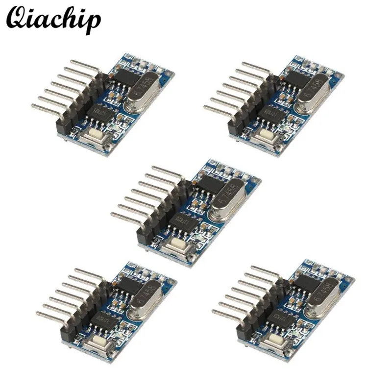 

QIACHIP 5pcs 433MHz RF Receiver Learning Code 1527 Decoder Module 433 MHz 4CH Output For Remote Control Switch 2262 Encoding Z05