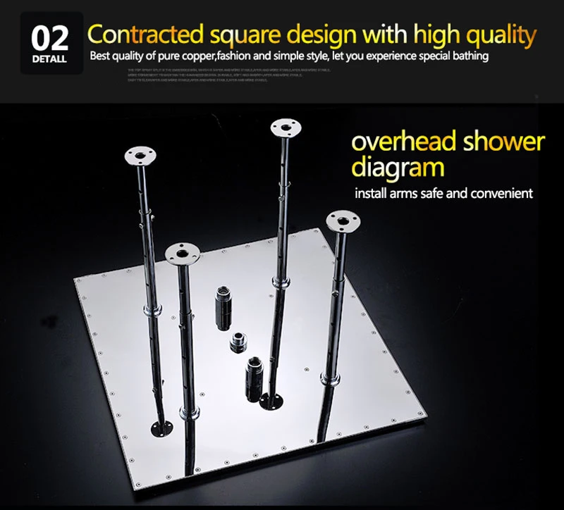 Bathtub Rainfall Shower Head Set Polished Wall Mounted SPA Massage Spray Panel Mixer Taps Shower Faucets Set Chrome Finish (21)