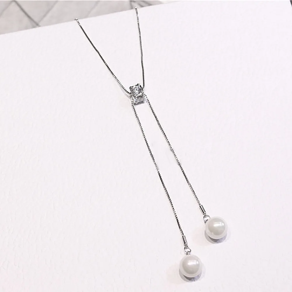

XIYANIKE 925 Sterling Silver Simple Fashion Wild Sweater Chain Necklaces & Pendants For Women Fine Jewelry Collares VNS8259