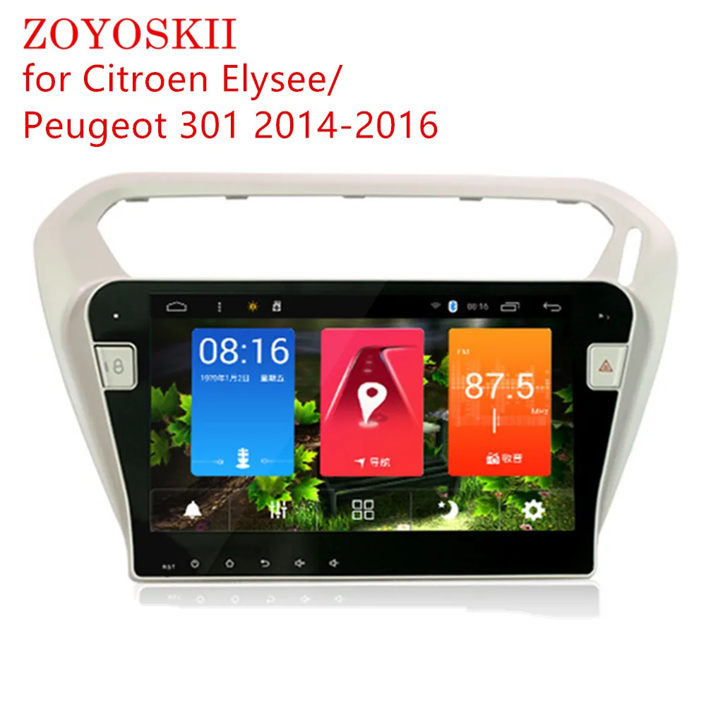 

ZOYOSKII CAR radio GPS bluetooth navigation player for Citroen Elysee/ Peugeot 301 2014-2016