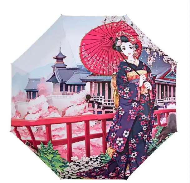 Три складные художественные картины Paraguas для женщин Parosals водонепроницаемые Зонты китайские трагитональные для девочек lIllustration Солнечный зонтик - Цвет: 2