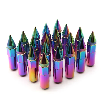 

20pcs Jdm Aftermarket Car Aluminum Wheel Nuts M12*1.5 M12*1.25 60mm Extended Tuner Spike Lug Nuts For Chevrolet Mitsubishi Etc