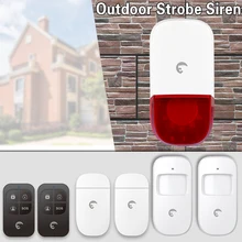 Беспроводной 433 мГц открытый сирена дома охранной сигнализации с мигающий ответ