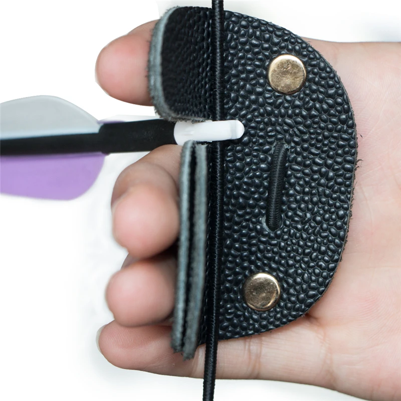Free shipping 1pc double layers leather finger guard archery bow and arrow shooting protective