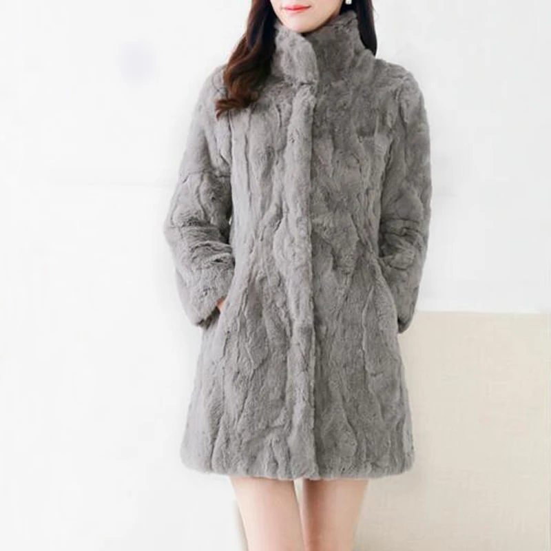 

Natural Real Rex Rabbit Fur Coat Standard Collar Fur Jacket Wholesale Retail Rex Rabbit Fur Design Women Fashion Fur KSR34