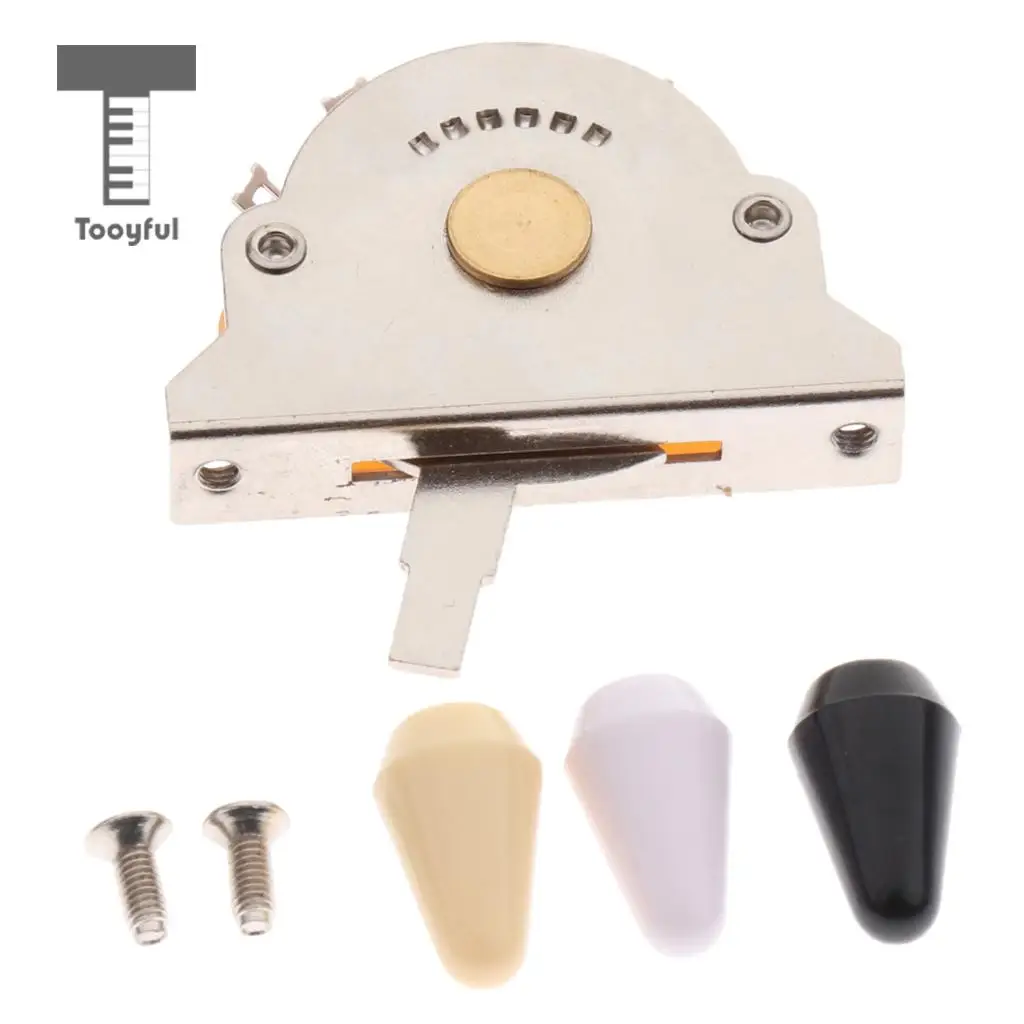 Tooyful 1 Set Alloy 5 Way Lever Pickup Selector Switch with 3pcs tip Stringed Instruments Accessory for Electric Guitar