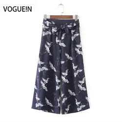 Vogue! n новых женщин дамы животного краны с эластичным поясом свободные укороченные штаны Мотобрюки