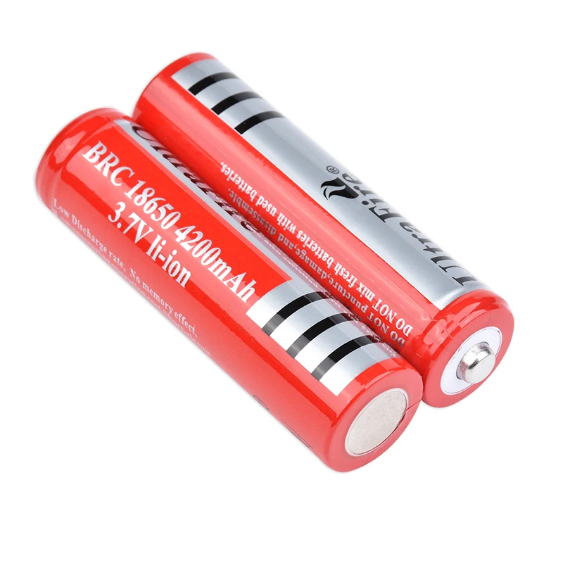 Высокая емкость 2 шт 18650 аккумуляторная батарея 4200mAh 4200 mah 3 7 V литий ионная фонарик