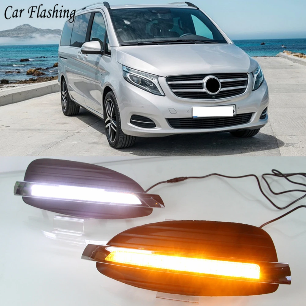 2 шт. Светодиодный дневной светильник для Mercedes Benz V Class Вито V250 V260 2016 2017 2018