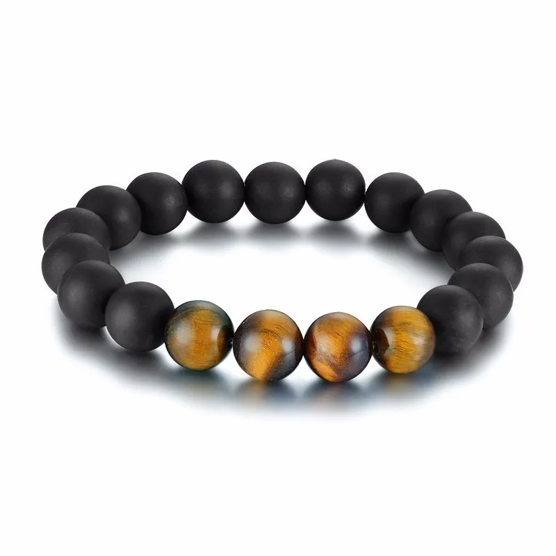 8 мм камень тигровый глаз эластичный браслет из бусин браслет для йоги из натуральных камней для мужчин женские браслеты ювелирные изделия - Окраска металла: 742