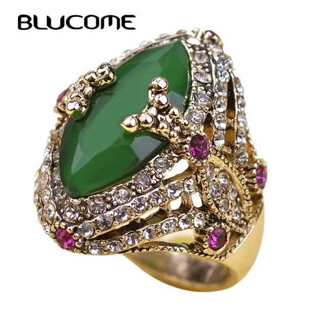 Blucome Vintage Turkish Jewelry Big Size Green Ring Resin Wedding Rings Turco Rh Blucome Vintage Turkish Jewelry Big Size Green Ring Resin Wedding Rings Turco Rh