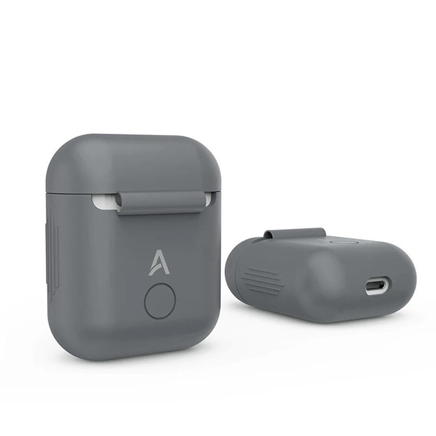Gray Silicone Case for Apple Airpods Air Pods Protective Cover Pouch Anti Lost Protector Elegant Sleeve Fundas Accessories