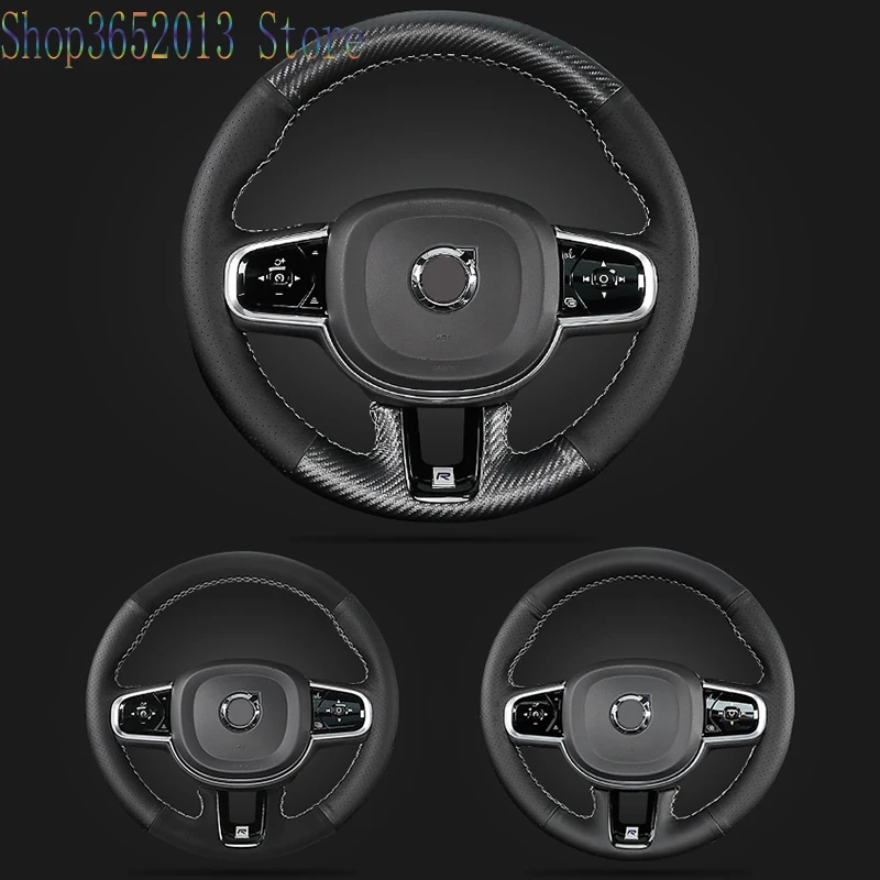 1 шт. для Volvo XC60 2018 Натуральная Кожа DIY чехол на руль автомобиля аксессуары