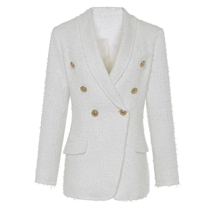 Survêtement Haute Longues Mode Qualité Col Manteau Mince Couleur À Femmes Piste Châle Blanc Manches De Z4Za6q
