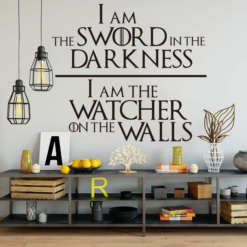 

Game of Thrones Knights Watch Oath Quote Wall Decal Nursery Kids Room Game of Thrones Sword Inspirational Quote Wall Sticker