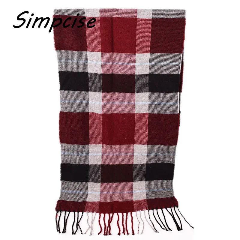 Warm brand tassel plaid knitted men scarf winter autumn scarves classical cashmere scarves brand design A3A17534 man scarf