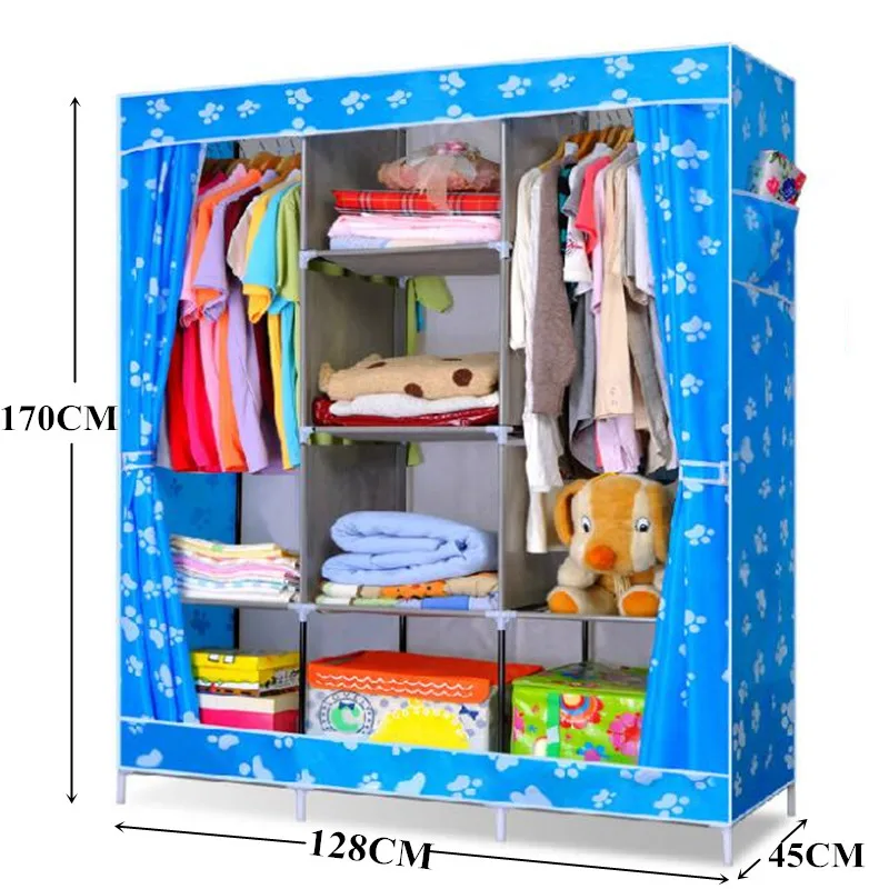 

Hot Sale! Large-sized Wardrobe, Wardrobe Cabinets Simple Folding Reinforcement Closet Receive Stowed Clothes Store Content Ark