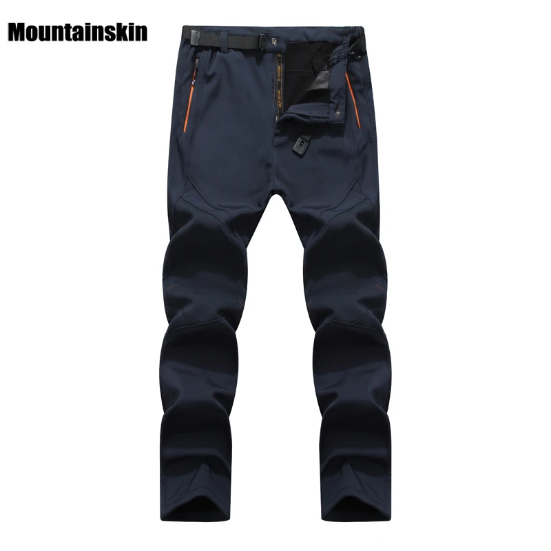 Mountainskin الرجال الشتاء سوفتشيل الصوف السراويل الرياضة في الهواء الطلق للماء التزلج التنزه الإرتحال التخييم الذكور السراويل VA056