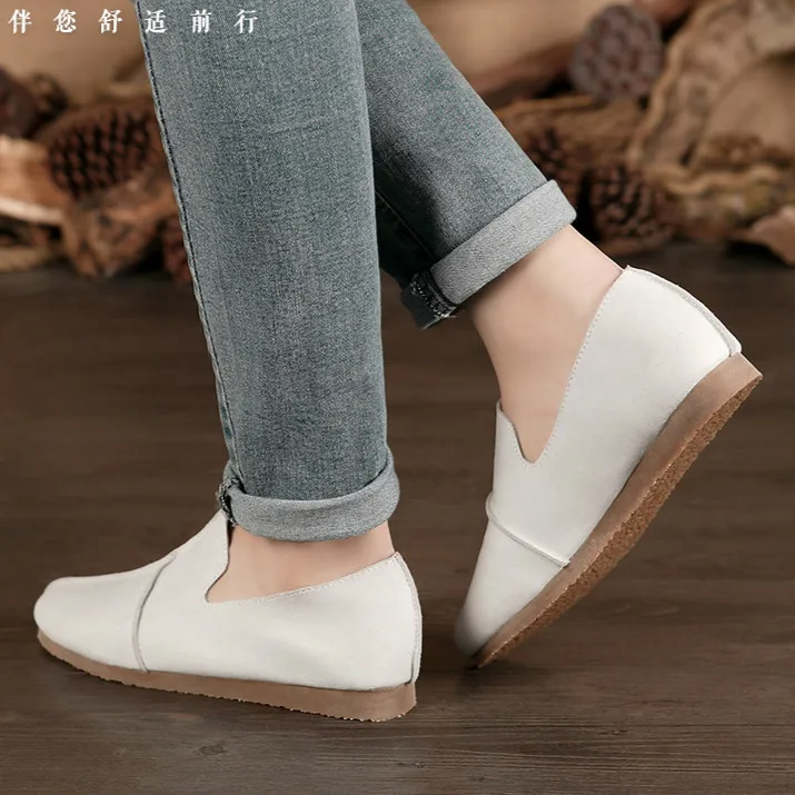 Careaymade-2017 new spring white flat shoes pure handmade Top layer genuine leather shoes comfortable soft bottom leisure shoes Careaymade-2017 new spring white flat shoes pure handmade Top layer genuine leather shoes comfortable soft bottom leisure shoes