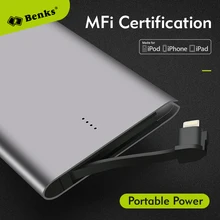 Bensks Оригинал Мфо Сертификации Ультра-тонкий Power Bank 4000 мАч Внешняя Батарея Резервного Копирования Портативный Зарядки для iPhone iPad