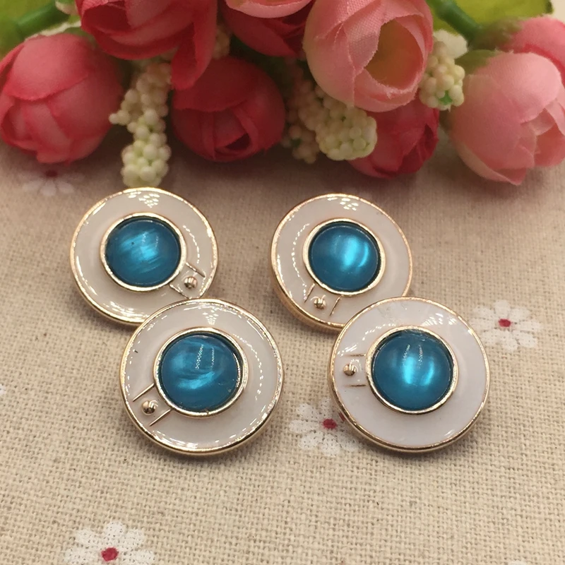 

FC230 clothing accessories 22mm acrylic jeans button alloy edge white navy blue windbreaker decorative buttons