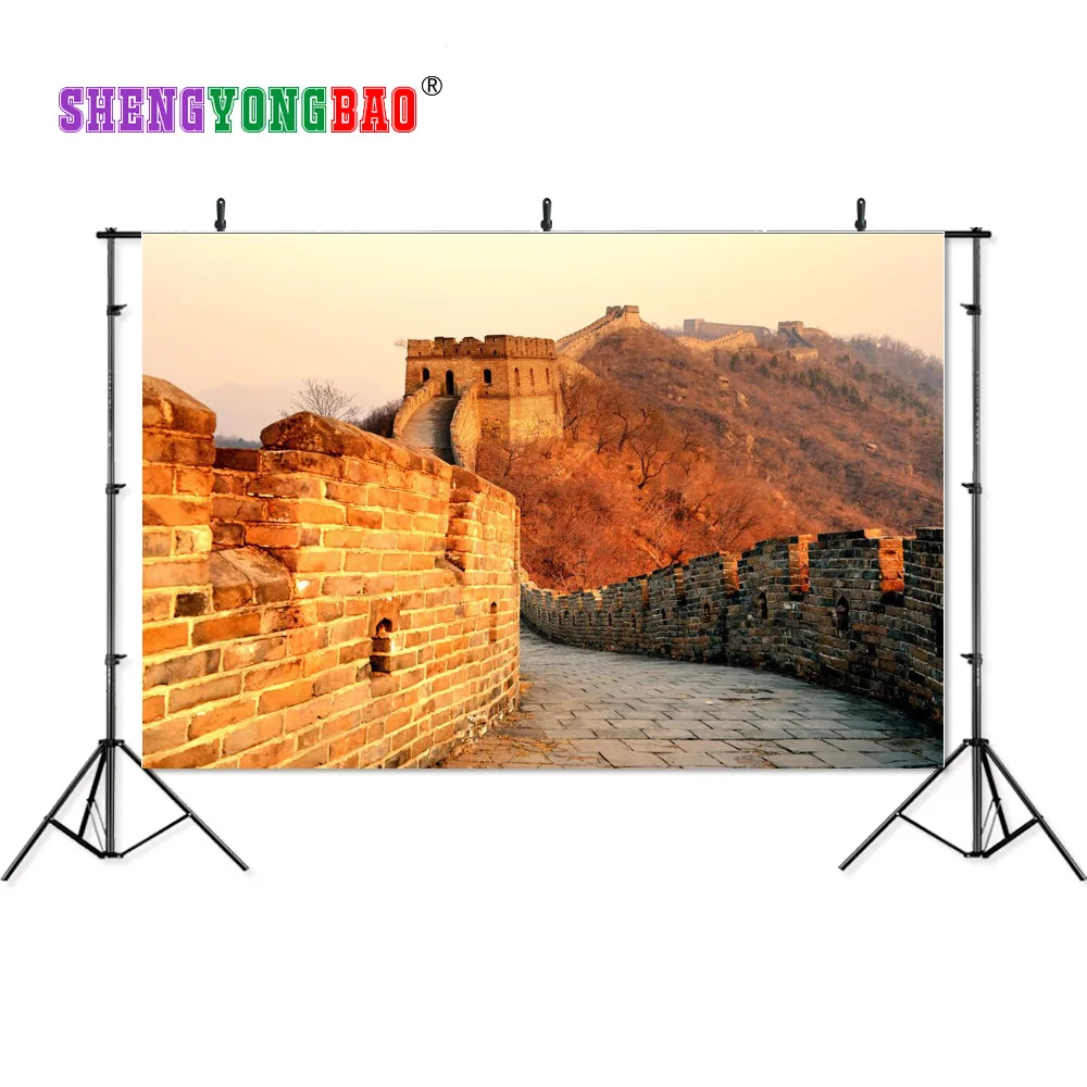

SHENGYONGBAO Art Cloth Photography Backdrops Props Autumn Great wall theme Photo Studio Background SML-0023