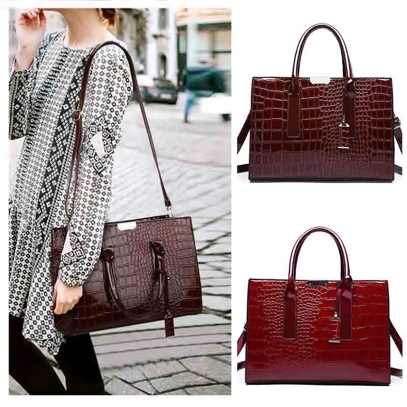 

Luxury Crocodile Pattern Women Shoulder Bags Fashion PU Leather High Quality Female Handbags Totes Crossbody For Ladies 2019