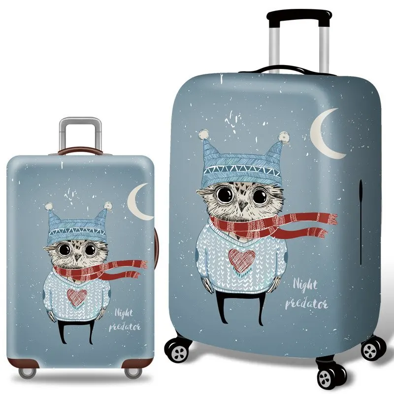 Travel Luggage Suitcase Protective Cover Apply To 19''-32'' Suitcase Trolley Case Thick Elastic Cartoon Cover Travel Accessories