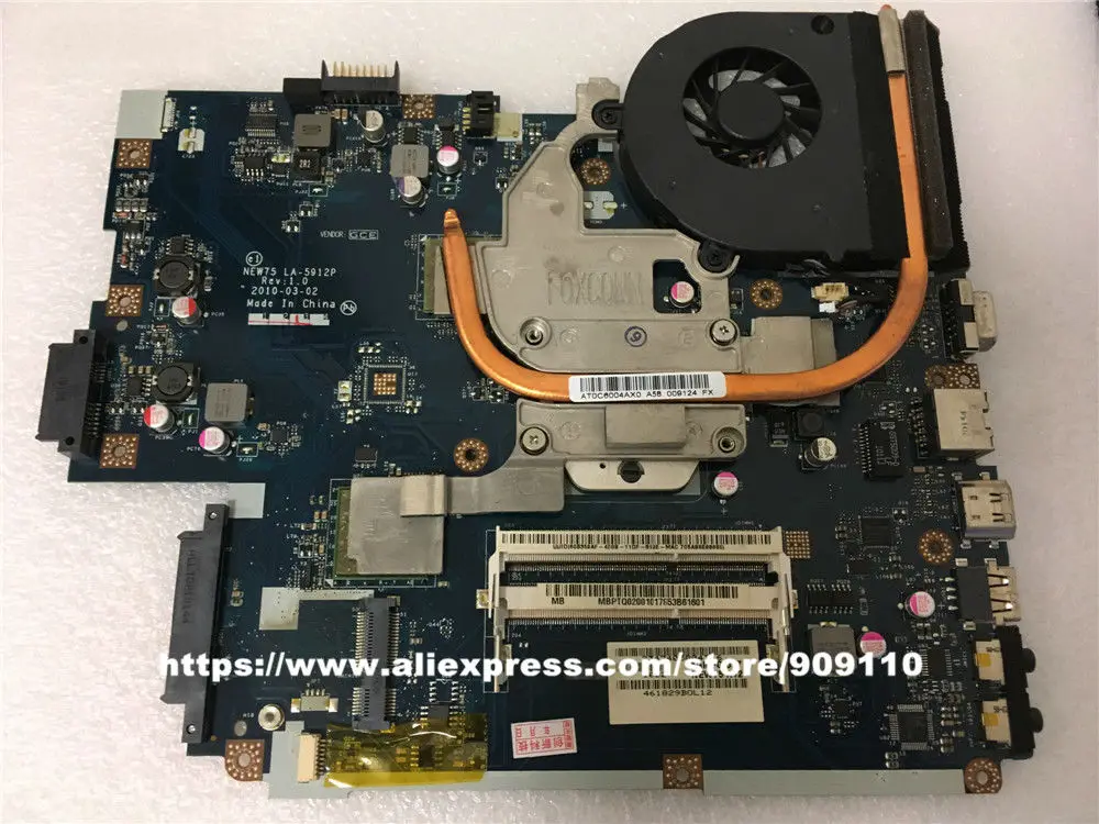 

yourui For ACER Aspire 5552G 5551G Laptop motherboard NEW75 LA-5912P + heatsink= LA-5911P MB.BL002.001 (MBBL002001) DDR3 +CPU