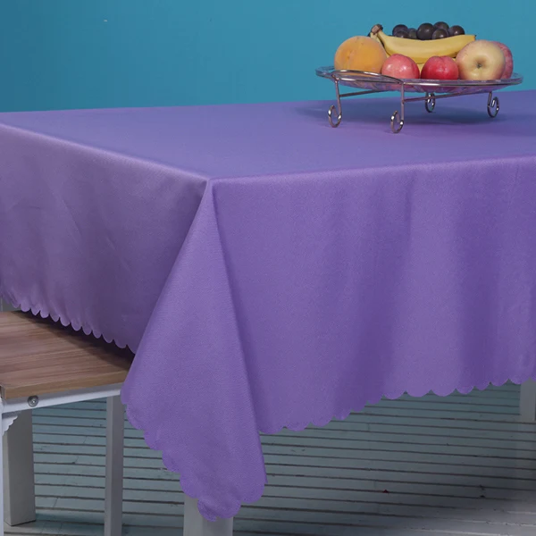 YRYIE,, одноцветная белая скатерть из полиэстера, скатерть для столовой, прямоугольная, простая, красная скатерть - Цвет: Light Purple