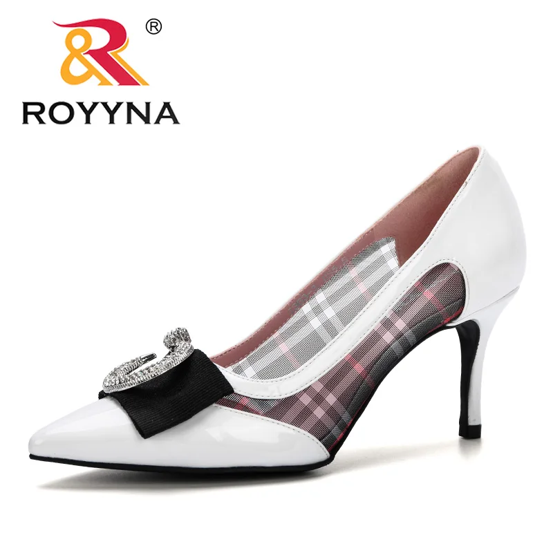 Туфли лодочки ROYYNA женские пикантные боковые прозрачные сетчатые заостренный