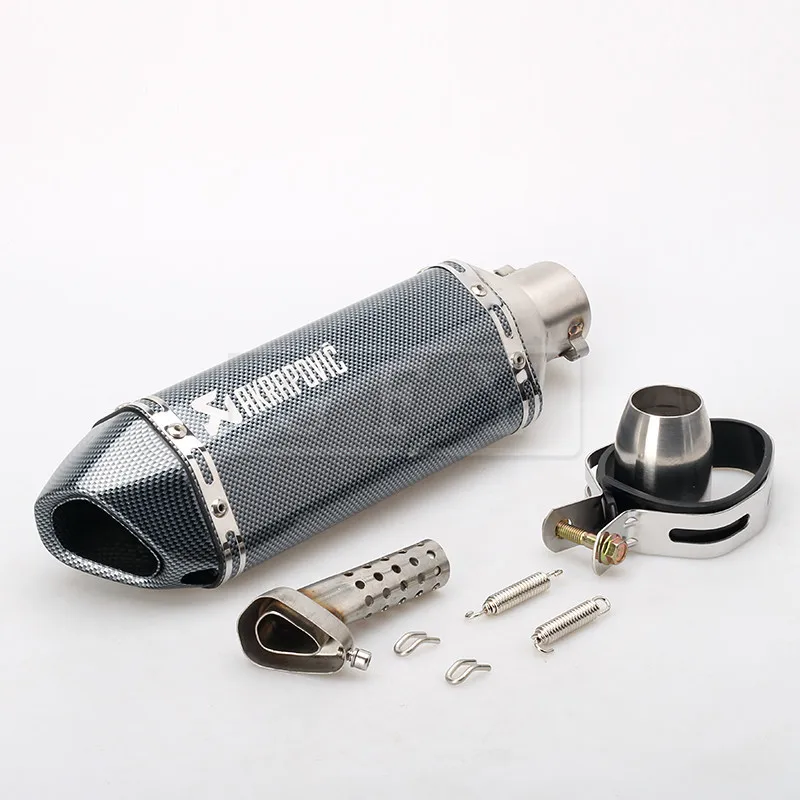 Universal 51 MM Escape Akrapovic Motocicleta tubo de Escape Con Silenciador Moto Bicicleta Olla Para Yamaha Honda Kawasaki Ducati KTM Deslizamiento-en