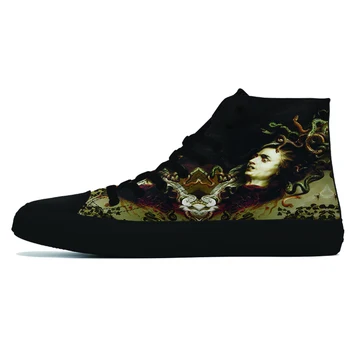 

Custom Shoes High Top Canvas Lightweight Men's Casual Adult Sneaker Unisex 3D Snake Printed Street Skateboard Footwear European