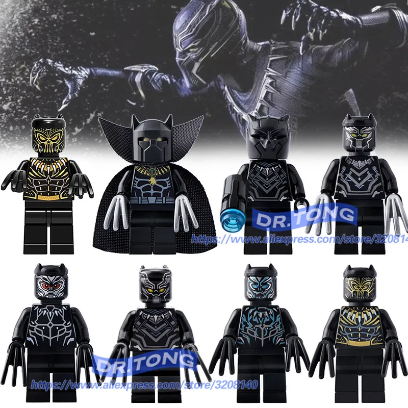 

DR.TONG Single Sale Super Heroes Black Panther Dolls Building Blocks Bricks Toys Chilldren Gifts Xh799 Xh800 Kf031