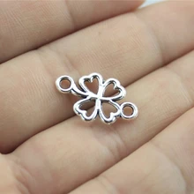 WYSIWYG 20 шт. 20x12 мм античный серебряный клевер Подвески соединитель Счастливый Клевер Шарм СОЕДИНИТЕЛЬ 4 листа Клевер Шарм соединитель