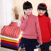 Детский свитер для девочек одежда для детей хлопковая вязаная кофта с высоким горлом для мальчиков костюмы на год одежда для малышей и подростков возрастом от 1 5 до 14 лет