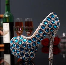 Luxury Designer Shiny Turquoise Crystal High Heel Platform Women Pumps Round Toe Stiletto Heel Glamorous Wedding Shoes цена Luxury Designer Shiny Turquoise Crystal High Heel Platform Women Pumps Round Toe Stiletto Heel Glamorous Wedding Shoes цены онлайн