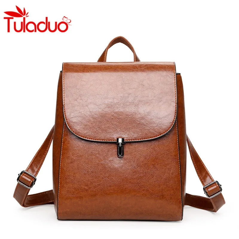 Tuladuo New Women Leather Backpack Women s Backpacks For Girls Casual Bag Female Shoulder Bags Schoolbag