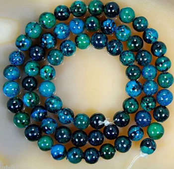 

11307 5strand 6mm Natural Lapis Lazuli Chrysocolla Round Loose Beads 15''