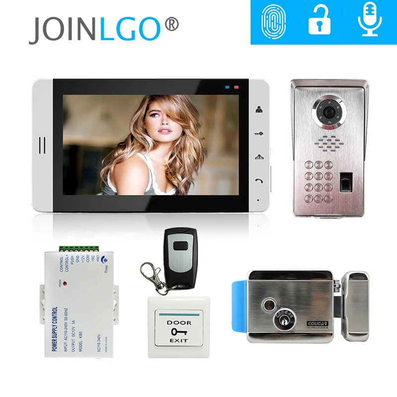 FREE SHIPPING Fingerprint Keypad 7\ Touch Key Monitor Video Door Phone Intercom System + Waterproof Door Camera Mechanical Lock FREE SHIPPING Fingerprint Keypad 7\ Touch Key Monitor Video Door Phone Intercom System + Waterproof Door Camera Mechanical Lock