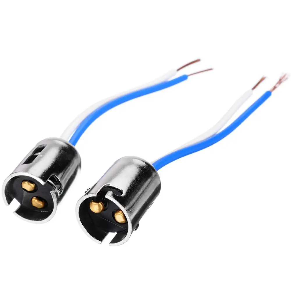 

MAYITR 2Pcs/set Bay15d 1157 Bulb Socket Connector Car Tail Brake Bulb Extension Wire Harness Socket